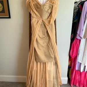 Badgley Mishka Gold Evening Gown